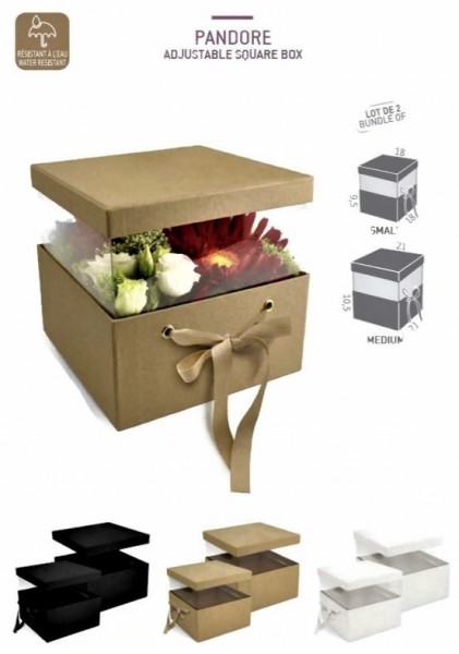 Flower Box Regulowany Za Pomocą Tasiemki 2 szt Kolory