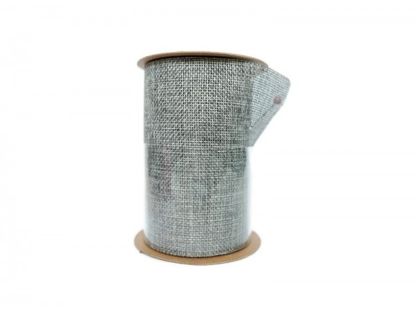 Wstążka Jutowa Srebrna 10 cm