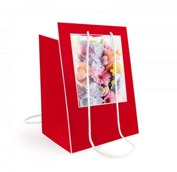 Torba Z Okienkiem XL Czerwona 10 szt